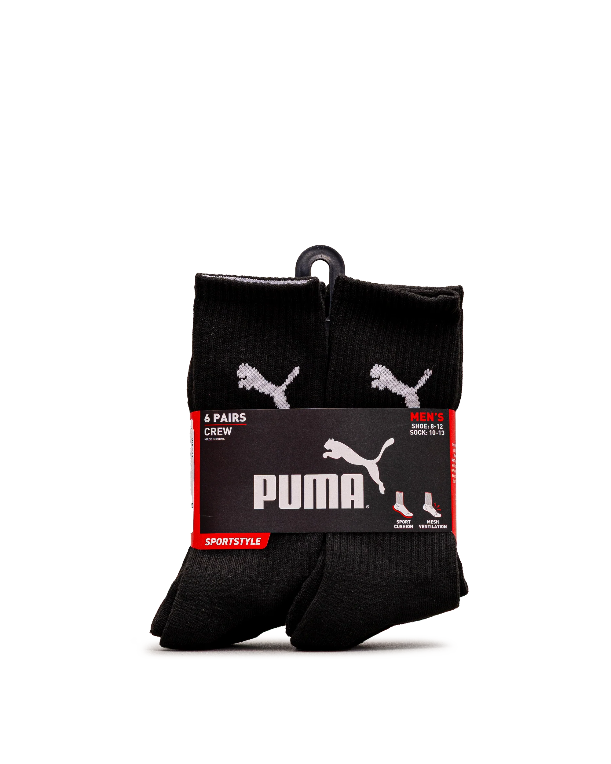 Mens crew socks 6 pack - Noir - #92B-23